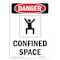 Signmission OSHA Danger Sign, Confined Space, 18in X 12in Rigid Plastic, 12" W, 18" H, Portrait OS-DS-P-1218-V-1078 - alternate 1